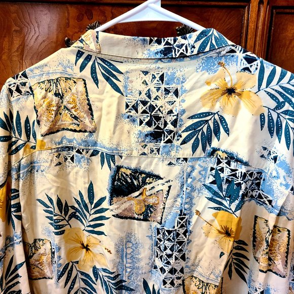 Vintage Roundtree & Yorke Shirt Mens Large Short Sleeve Hawaiian Fauna Casual 4X - Picture 4 of 8